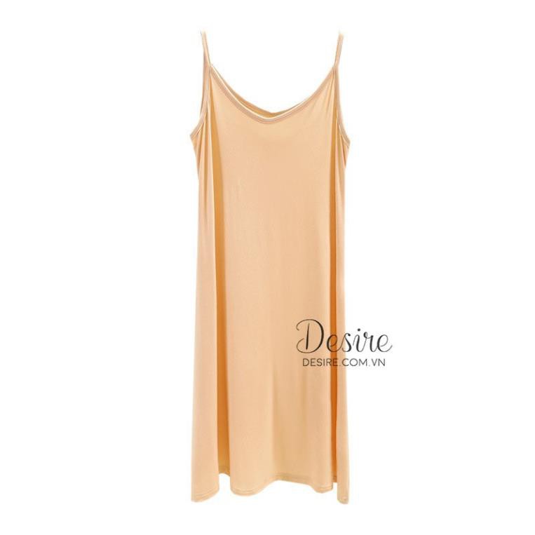 [Hàng chuẩn] Váy hai dây cổ chữ V - Váy mặc lót chất thun cotton mềm mịn dáng suông mịn mát mùa hè VNN-00109  ཾ