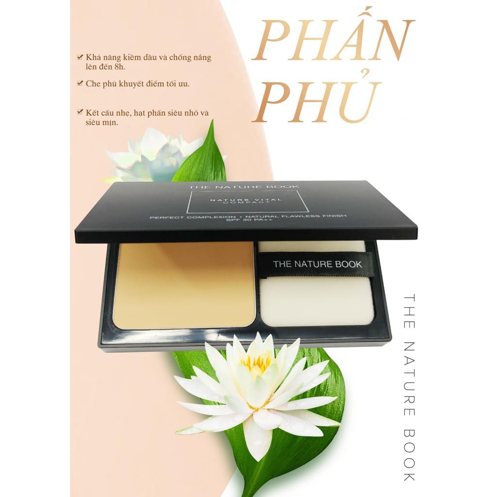 [CHÍNH HÃNG THE NATURE BOOK] PHẤN PHỦ CHỐNG NẮNG NATURE BOOK – PHẤN PHỦ THE NATURE BOOK NATURE VITAL COMPACT SPF30/PA++