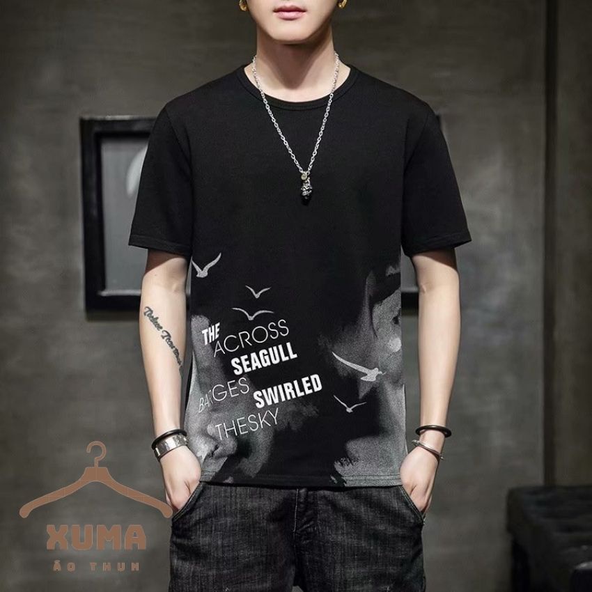 [ FREE SHIP ] Áo phông áo thun nam tay ngắn cổ tròn chất thun cotton co giãn 4 chiều hình chim xuma