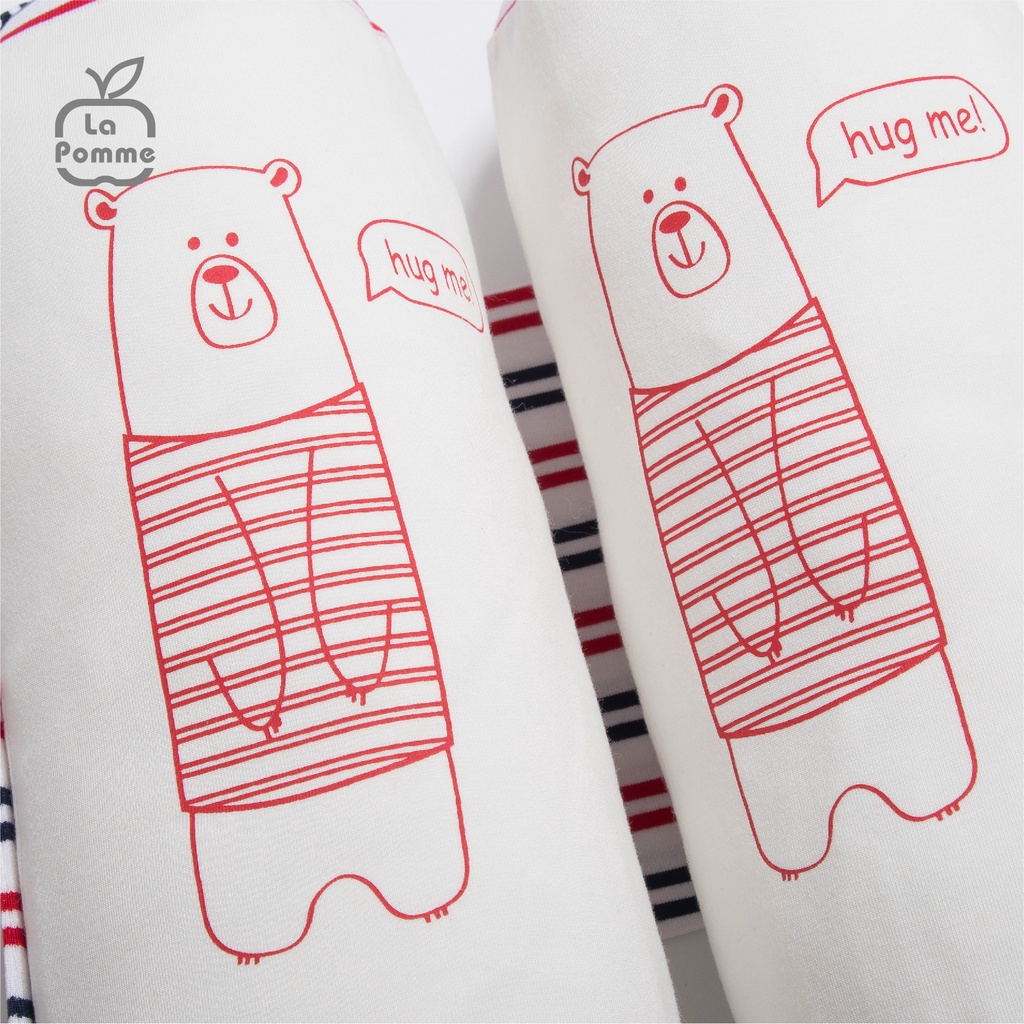 Gối chặn chống giật mình La Pomme Baby Bear - Kẻ xanh/Kẻ tím than/Kẻ đỏ