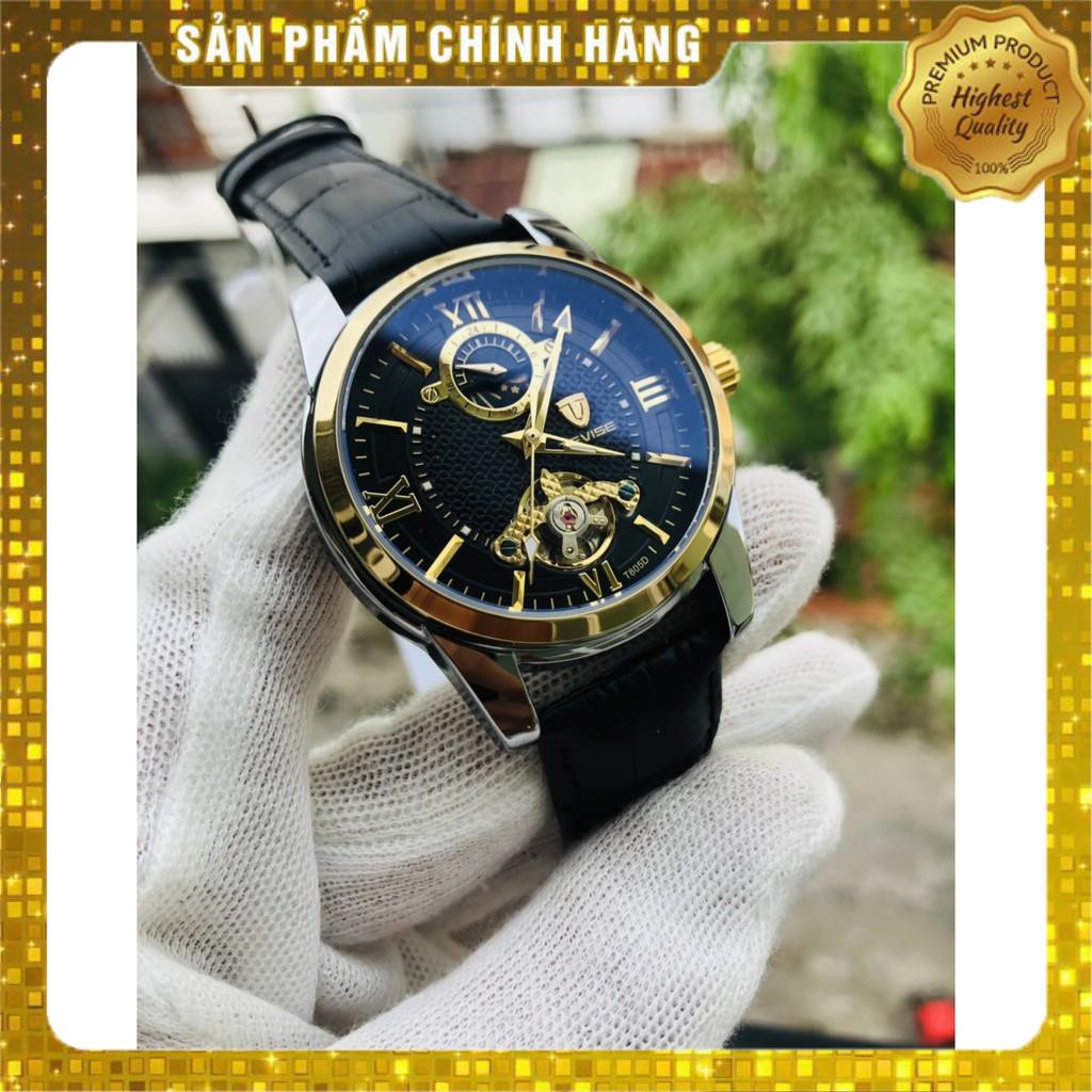 Đồng hồ nam cơ tevise chính hãng t805d cao cấp dây da (tặng kèm hộp đồng hồ)
