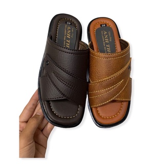 Dép nam quai ngang đế TOMI cao 3 cm màu nâu/bò/đen ( siêu nhẹ )