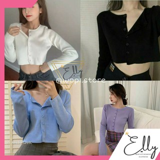 Áo croptop dài tay YAN cài cúc nhiều màu