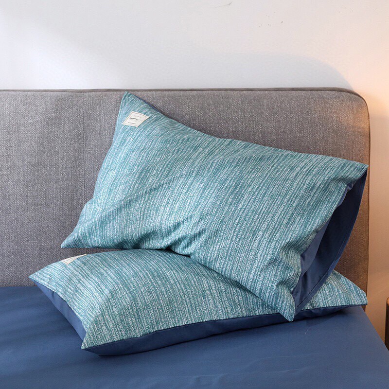 Bộ 4 Món Chăn Ga Gối Cotton TiCi Xước Cao Cấp Màu XANH BIỂN NHẠT rất sang trọng trungvbhp_shopalot2