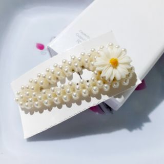 Kẹp tóc đính hạt hoa cúc thời trang hàn quốc
