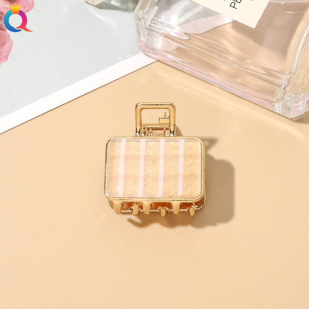 Kẹp tóc hợp kim hình tròn / vuông kiểu Hàn Quốc duyên dáng hợp thời trang cho nữ