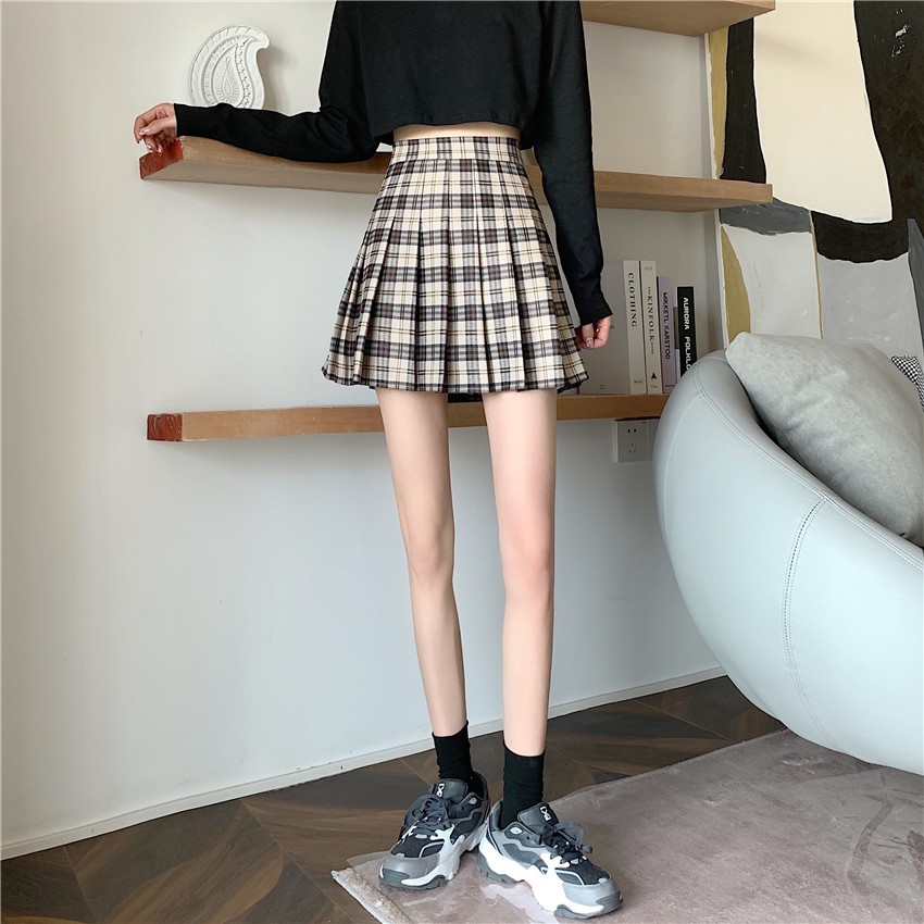 Chân Váy Ngắn Xiaozhainv Dáng Chữ A Lưng Cao Kẻ Sọc Kiểu Vintage Xinh Xắn Cho Nữ | BigBuy360 - bigbuy360.vn