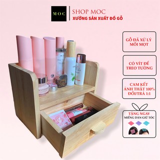 Kệ đựng mỹ phẩm handmade giá để đồ trang điểm để bàn gỗ mini treo tường tủ đựng đồ đa năng bền đẹp decor Shop Mộc