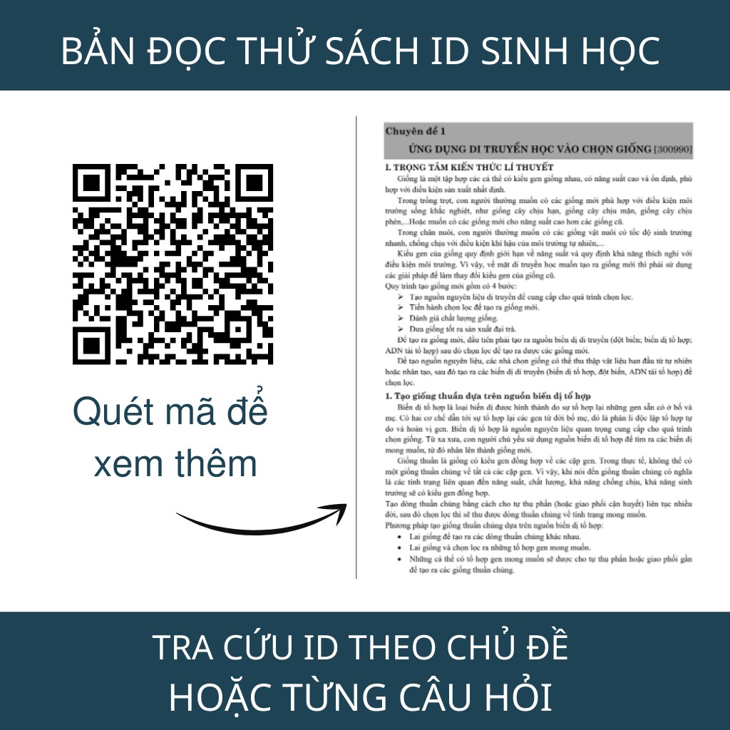 Sách ID luyện thi THPT quốc gia 2021 môn Sinh Tự học Ứng dụng Di truyền học Tiến hóa và Sinh thái (thầy Nghệ)