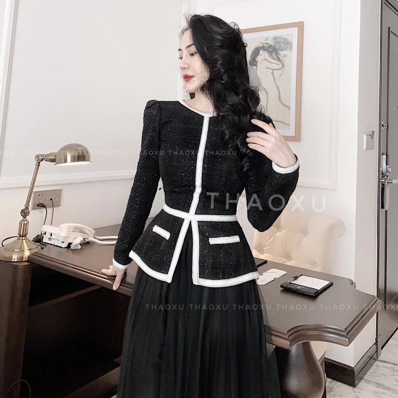 Áo dạ tweet dáng peplum Phương..store phong cách hàng quốc sản phẩm có lót toàn bộ lên chuẩn form