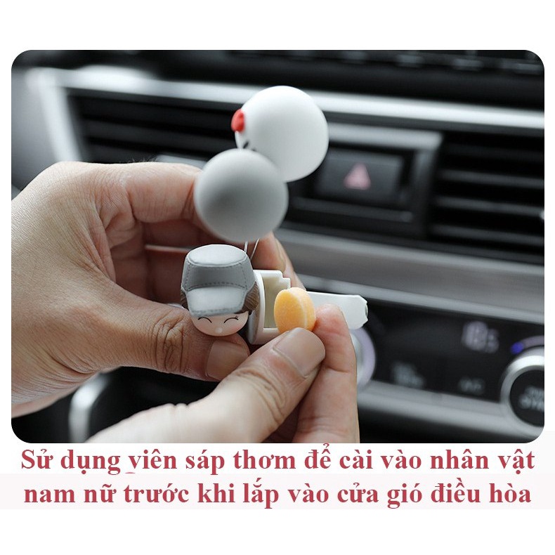 Nước Hoa Ô Tô Hitechlife Treo Cửa Gió Điều Hòa Hình Nam Nữ Đáng Yêu - Nước Hoa Xe Hơi Mini Cao Cấp Giá Rẻ Trang Trí Oto