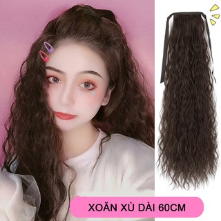 Tóc Giả Buộc Dây Cột Đuôi Xoăn Xù Dài 60cm Trẻ Trung !