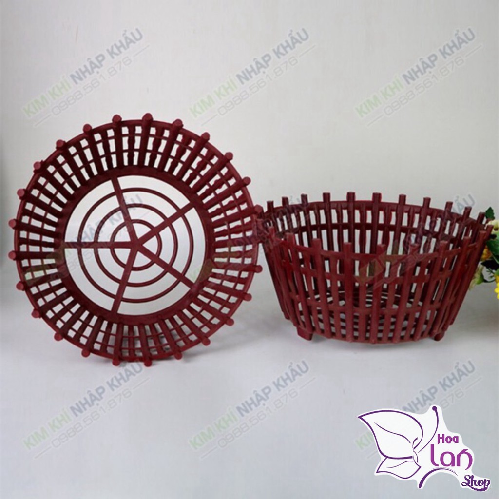 Chậu Nhựa Trồng Lan ⚜️Tặng Túi Lót Chậu ⚜️ Có Nan Phụ - Chống Rơi Giá Thể F20 - 25 - 30