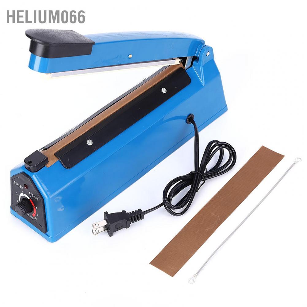 Helium066 PFS‑200 300W Manual Heat Bag Sealer 8in Impulse Sealing Machine Adjustable Timer US Plug AC110V