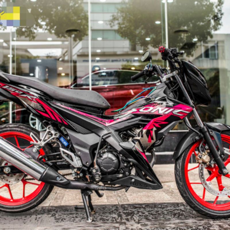 Tem rời sonic 150 đen phối hồng đẹp - decal ruby