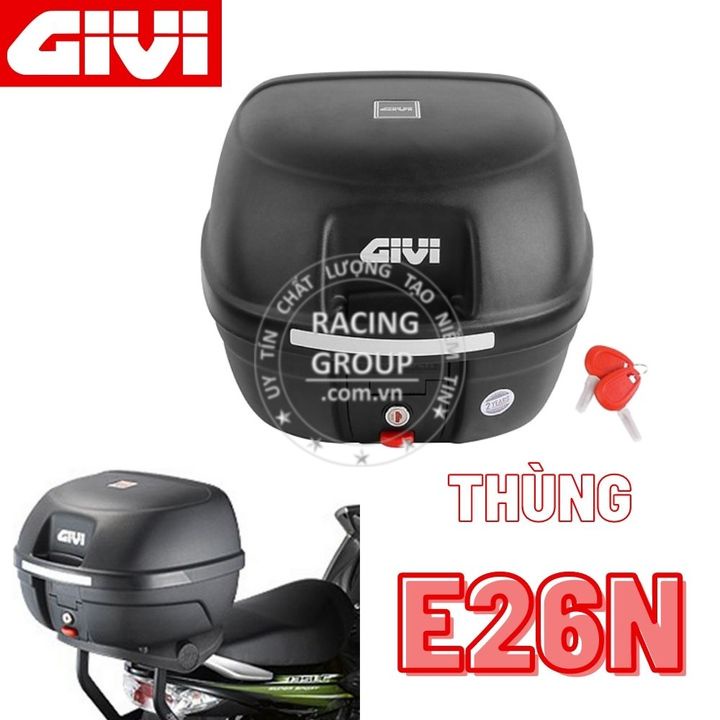 Thùng sau givi E26N 26 lít tặng kèm đế hàng chính hãng - bảo hành 2 năm