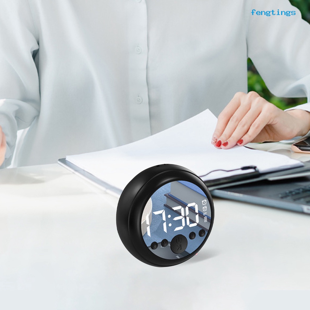 Loa bluetooth không dây mini tích hợp đồng hồ báo thức tiện dụng cho gia đình