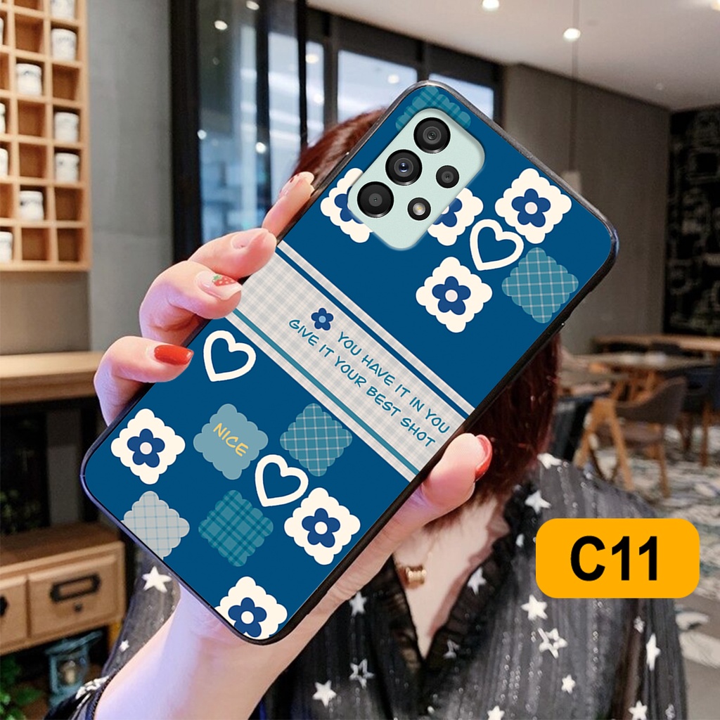 Ốp lưng Samsung A13 - A23 - A32 - A33 in hoạ tiết caro trái tim đen trắng, gấu bear cute đáng yêu