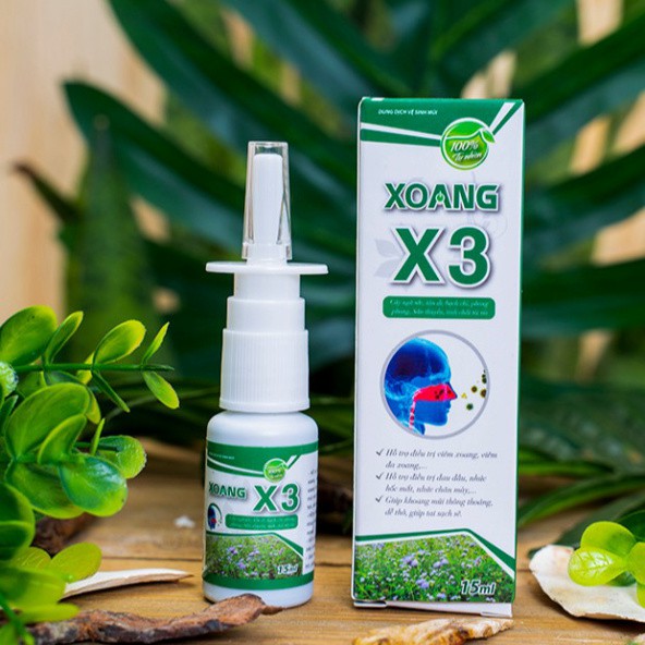Xịt xoang X3 – Hỗ trợ giảm triệu chứng ngạt mũi, sổ mũi do viêm xoang, viêm mũi dị ứng (15ml)