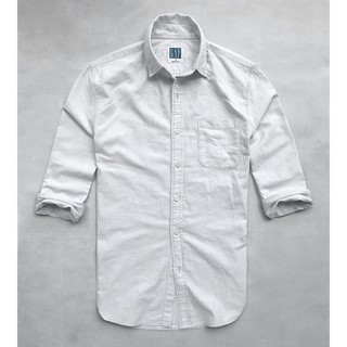 Sơ mi nam GAP tay dài xám nhạt basic oxford - Đẳng cấp Hàng Mỹ