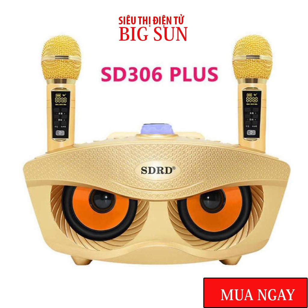 Loa Bluetooth karaoke SDRD SD 306 Plus bản 2020 đa năng, Loa kèm 2 micro hát karaoke Không dây- Phiên Bản Nâng Cấp lọc