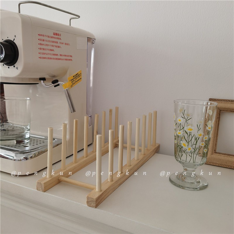 Kệ Đựng Sách/Tạp Chí/Tạp Chí Để Bàn Bằng Gỗ Trơn Phong Cách Ins