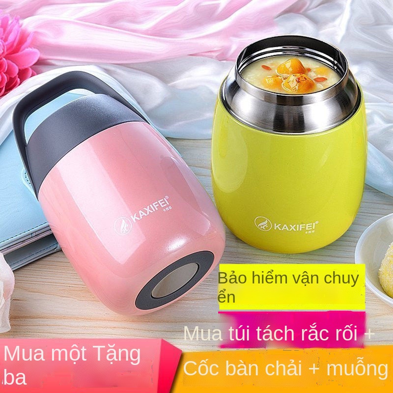 ✎Net Nổi tiếng Nồi hầm inox 304 đựng canh với cơm và hộp cơm giữ nhiệt tự động rót hầm và hầm cháo giữ nhiệt siêu lâu