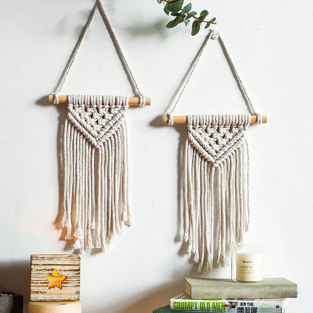 KUNHEV Phụ Kiện Treo Tường Trang Trí Nội Thất Hình Hoa Mẫu Đơn Đan Tay Phối Tua