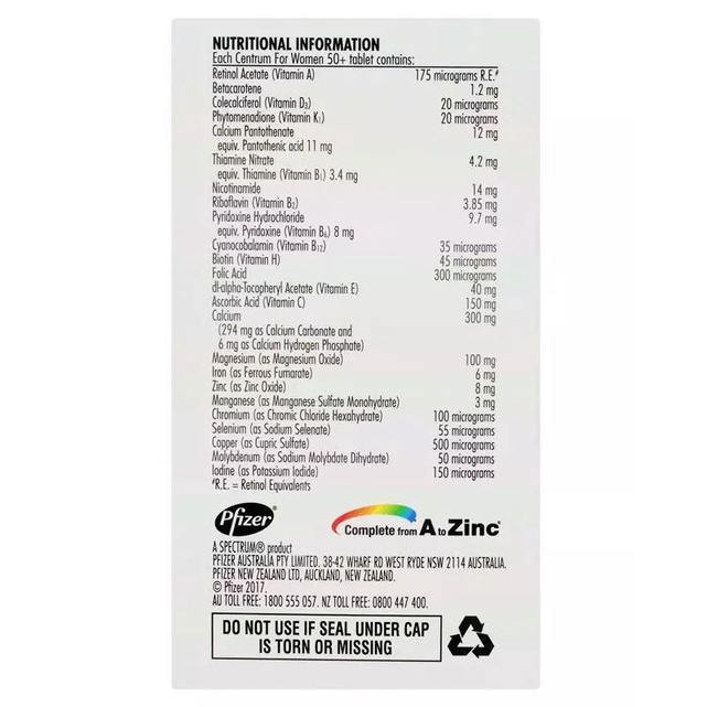 Vitamin tổng hợp Centrum Advance 50+ - Hàng Úc đủ bill