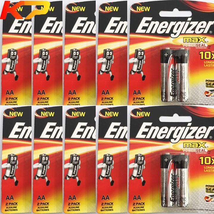 10 vỉ pin AA Energizer alkaline E91 ( vỉ 2 viên)