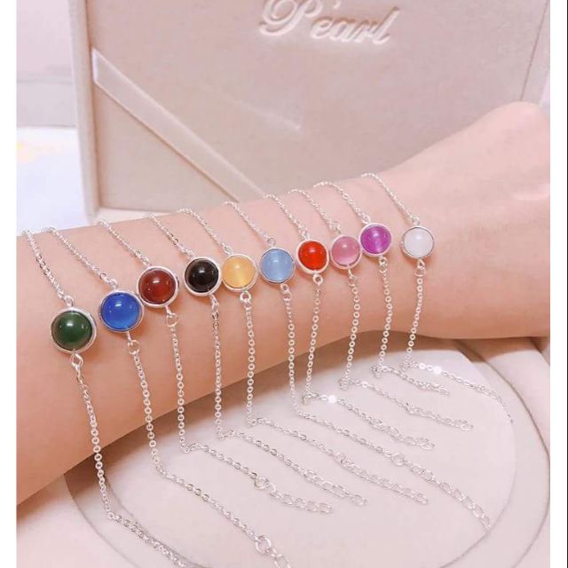 Lắc tay bạc ta đá phong thủy