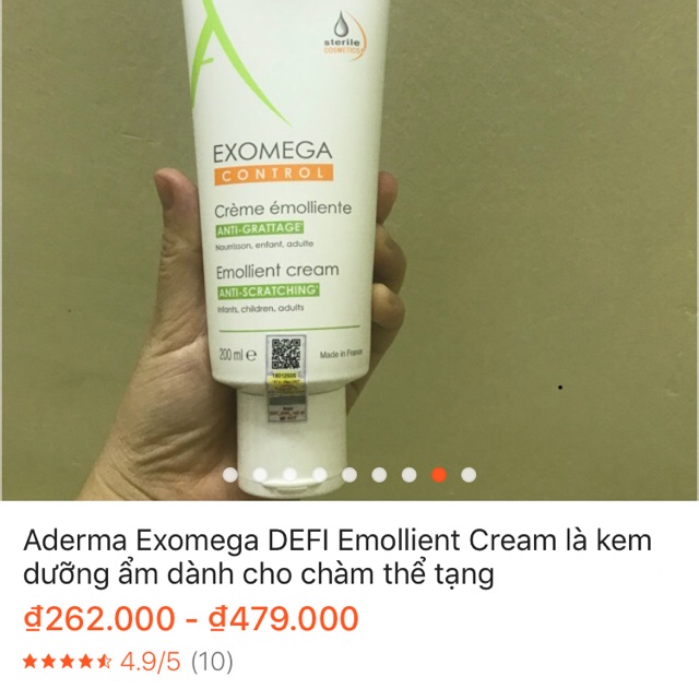 Kem dưỡng Aderma exomega control cream A-derma