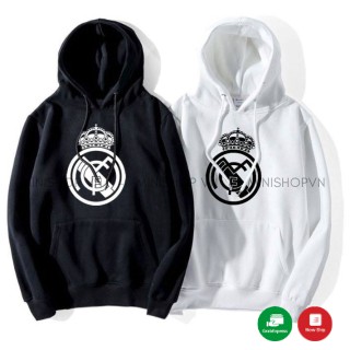 Áo hoodie nỉ in hình CLB Real Madrid chất nỉ bông mềm mịn form rộng thoải mái