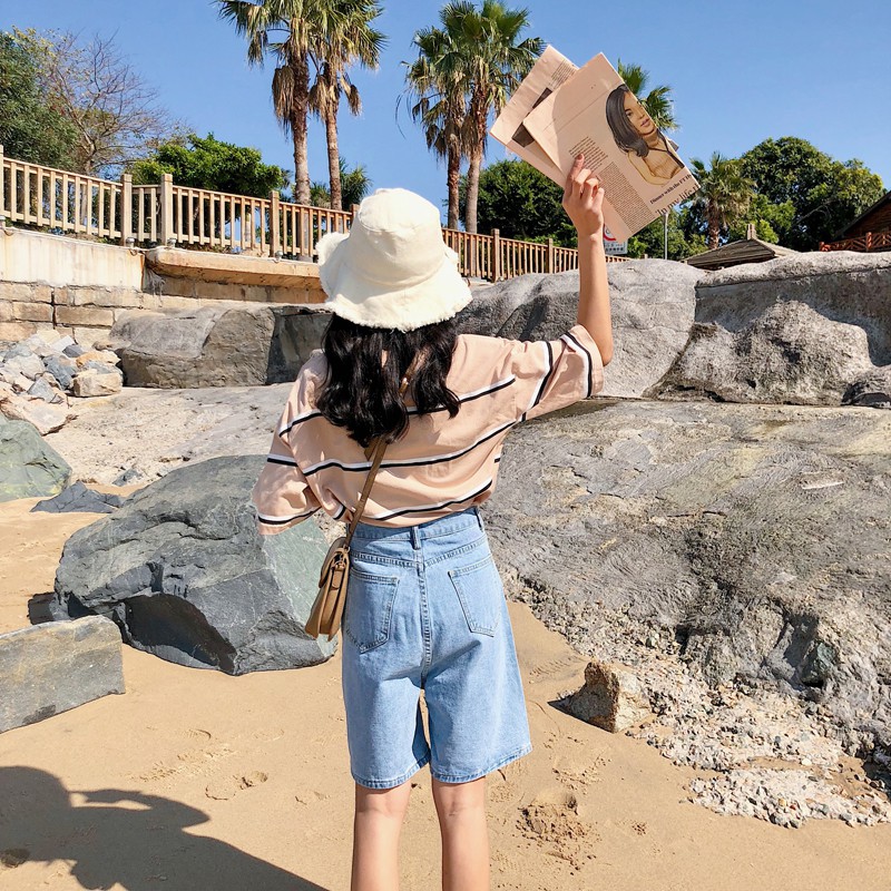 [SẴN] Quần shorts jean nữ lưng cao Ulzzang Quảng Châu QLJ25