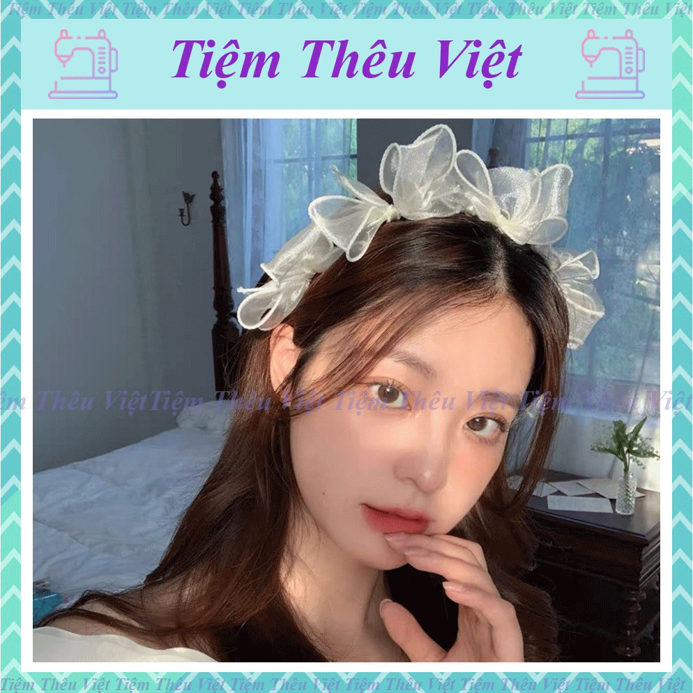 Băng Đô Cài Tóc Phong Cách Lolita Tiệm Thêu Việt - BD016