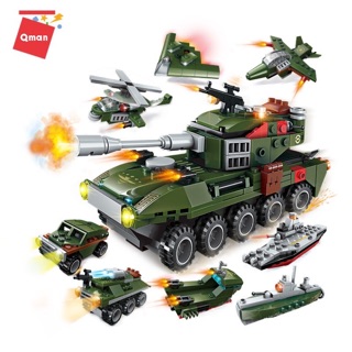 Bộ Đồ Chơi Xếp Hình Qman 1803- Xe Tăng Chiến Xa Lội Nước