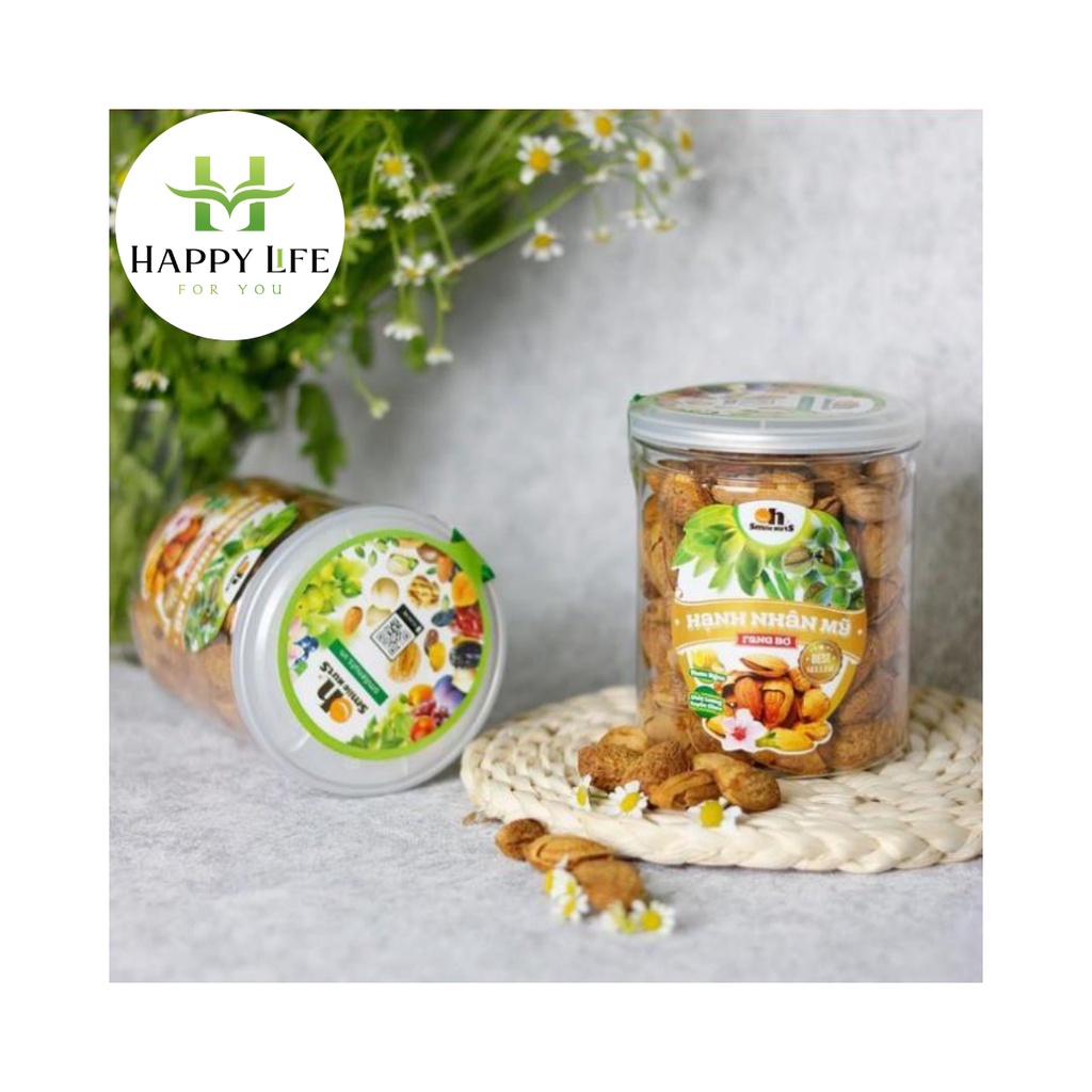 Hạt nhân mỹ rang bơ SMILE NUTS túi 500g - Happy Life 4U