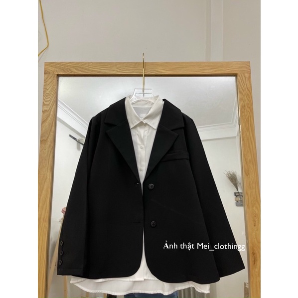 [Ảnh thật/video] Áo vest nữ dài tay 1 lớp dày dặn/ áo khoác blazer khuy tay