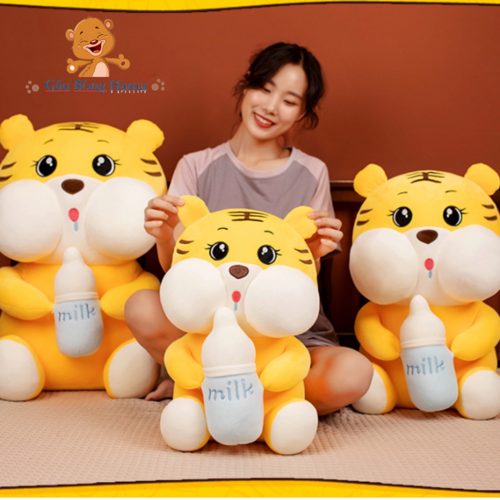 Gấu Bông Hổ Ôm Bình Sữa Cho bé kích thước 70cm Cao Cấp Gấu Bông Hama