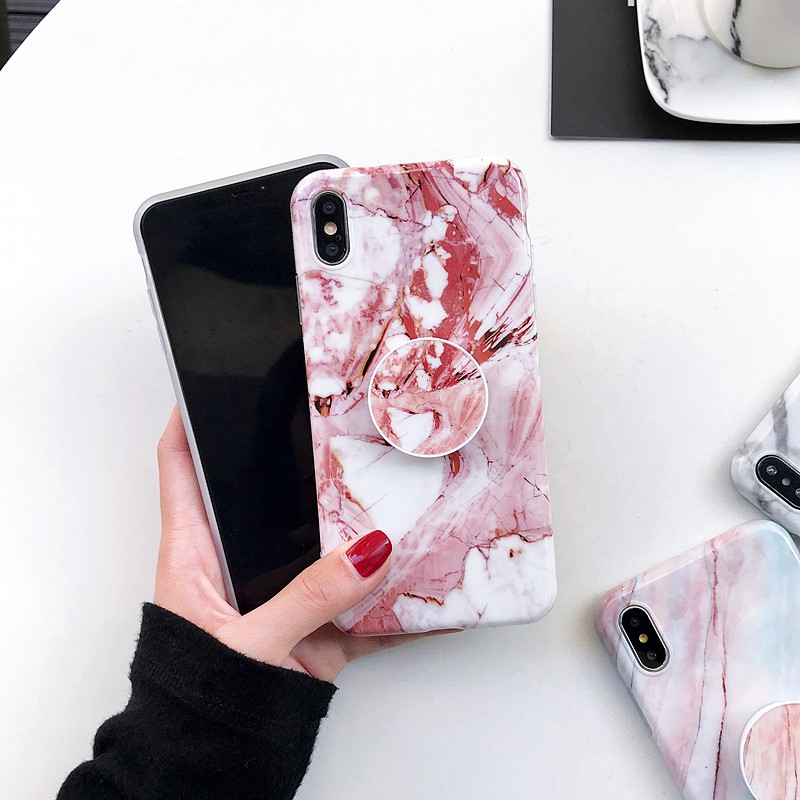 ốp lưng iphone họa tiết cẩm thạch có giá đỡ cho iPhone 12 11 Pro Max X Xs Max Xr 6 6s 7 8 Plus F6g | BigBuy360 - bigbuy360.vn