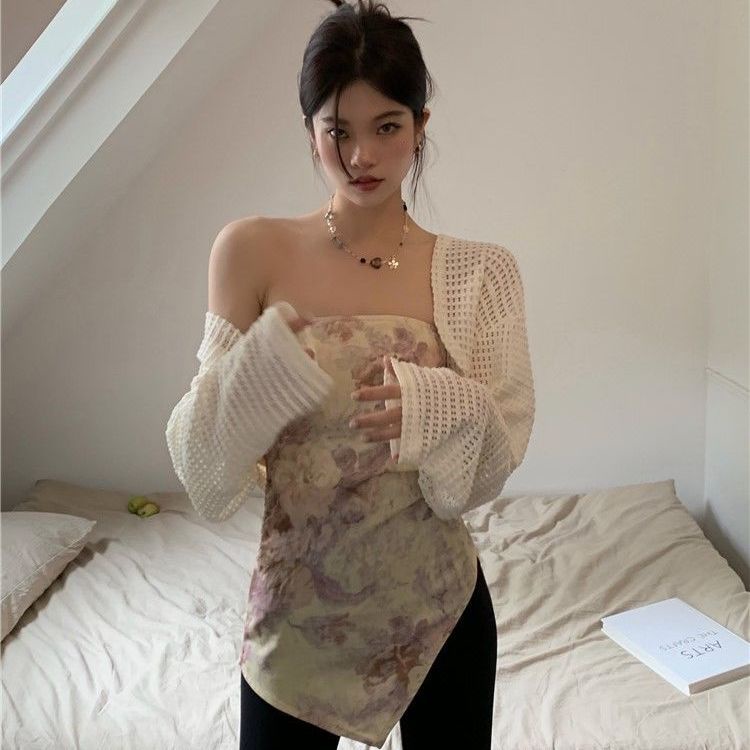 Áo Khoác Cardigan Chống Nắng Mỏng Dáng Ngắn Tay Dài Thời Trang Mùa Hè Cho Nữ