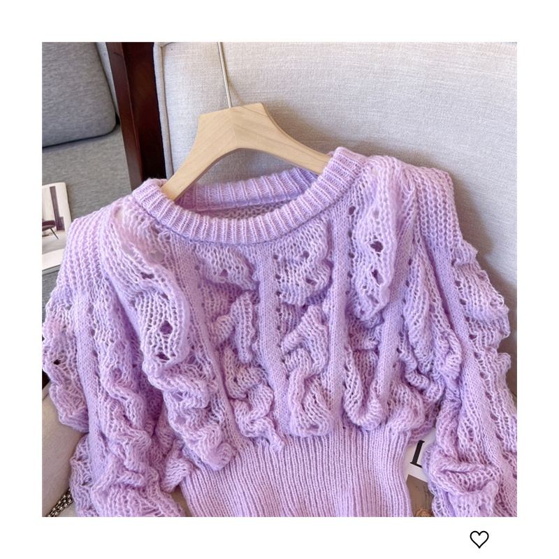 NUZIRO  Áo sweater Dệt Kim Mỏng Mềm Khoét Vai Dáng Ngắn Phong Cách Hàn Quốc Cho Nữ