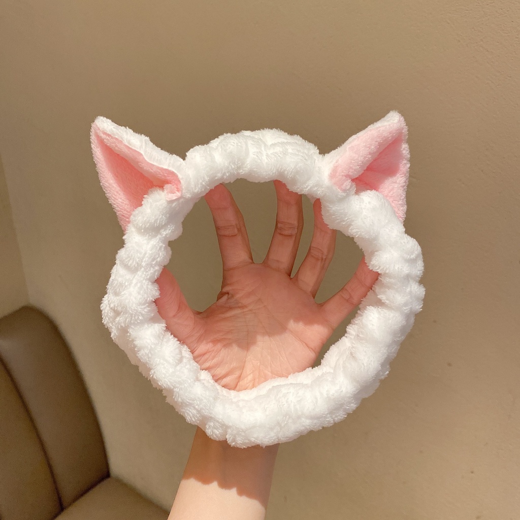 Băng Đô Rửa Mặt Tai Mèo Nữ, Băng Đô Trang Điểm Tai Meo Cute Hàn Quốc Đẹp