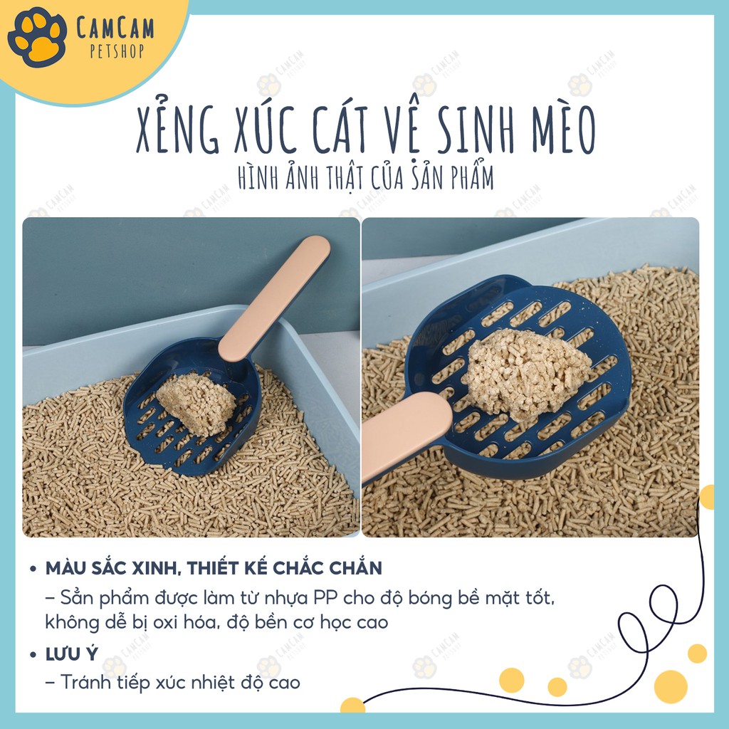Xẻng xúc cát vệ sinh cho mèo - Xẻng xúc cát thiết kế thông minh, màu pastel xinh xắn