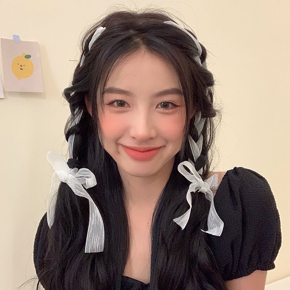 Kẹp Tóc Dây Ruy Băng Nhiều Màu Dễ Thương Cho Nữ