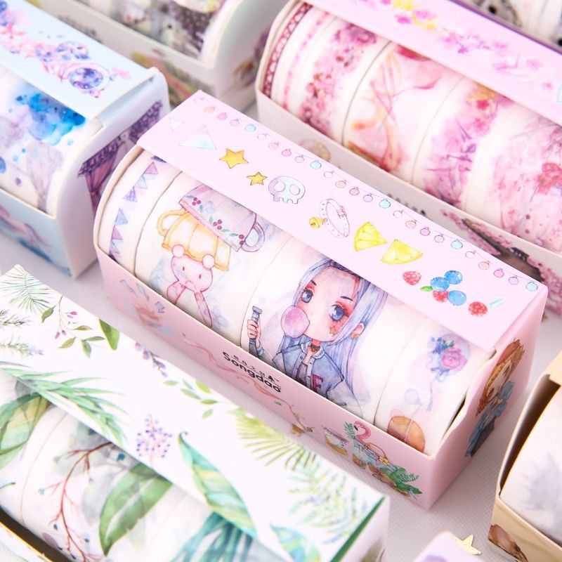 Set 4-5-6 cuộn băng dính washi tape