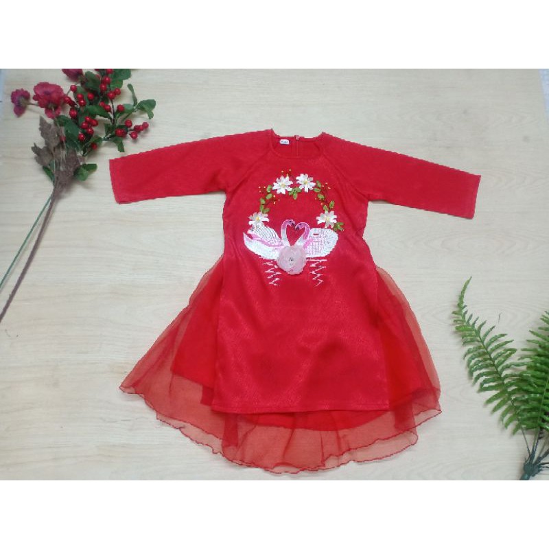 Áo dài cách tân - Áo dài cách tân cho bé gái vải cam kết loại 1, hoàn thiện tỷ mỷ, hàng thiết kế