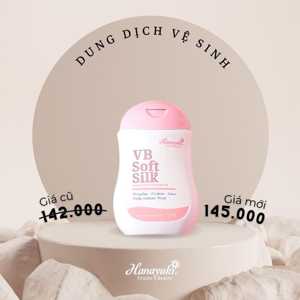 Dung dịch vệ sinh phụ nữ Hana Soft &amp; Silk Xanh và Hồng 150gr [ CHÍNH HÃNG ]