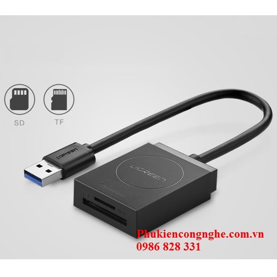 Đầu đọc thẻ nhớ Micro SD chuẩn USB 3.0 chính hãng Ugreen 20250