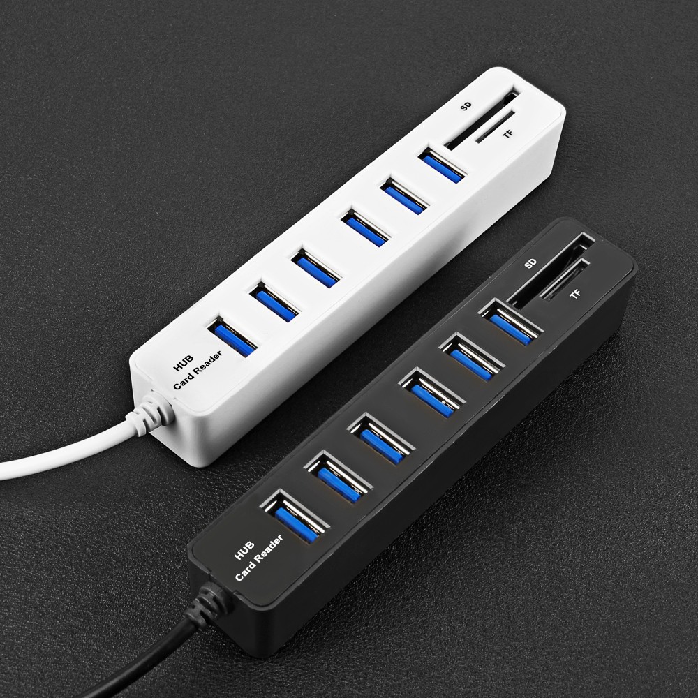 [MUMU] Hub 6 cổng USB 2.0 kiêm đầu đọc thẻ nhớ SD/TF